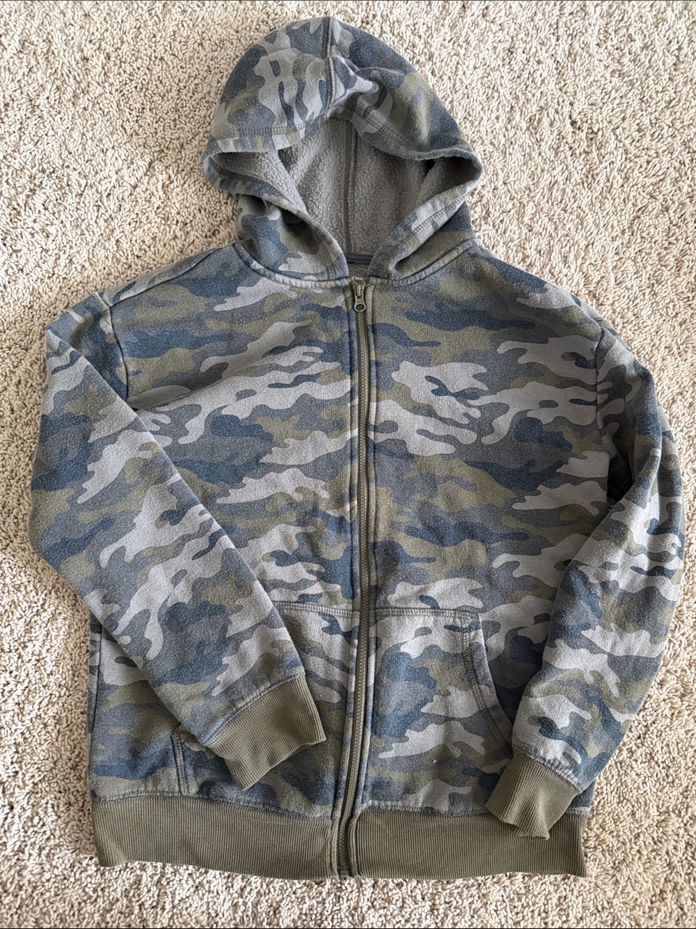 jumping beans Camo Zip Hoodie in Olive, Gray & Blue